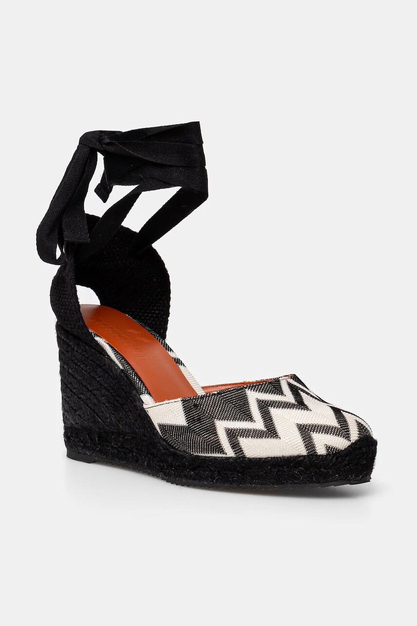 Espadrilky Missoni Eva 80 čierna farba, na kline, MWB008_022