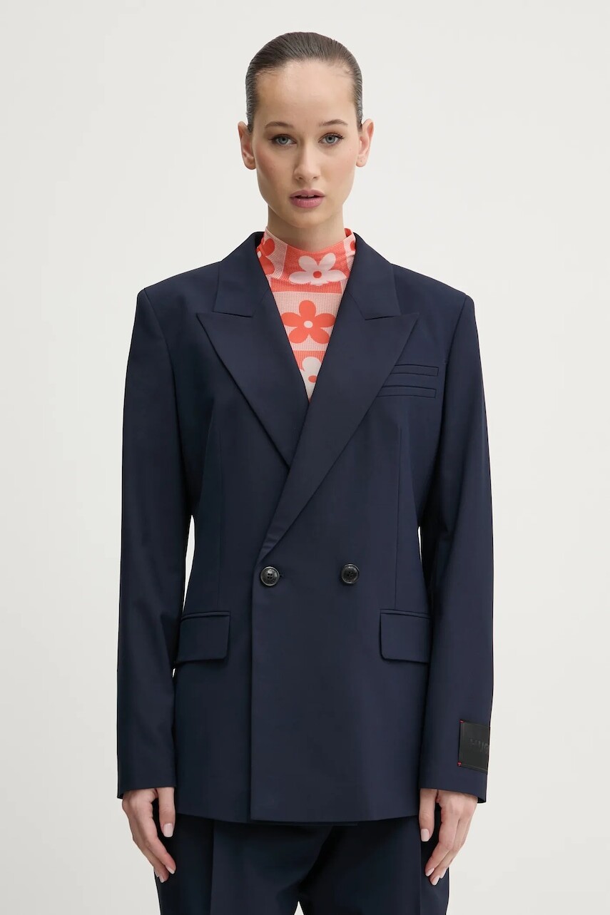 Sako HUGO tmavomodrá farba, dvojradové, jednofarebné, 50530482