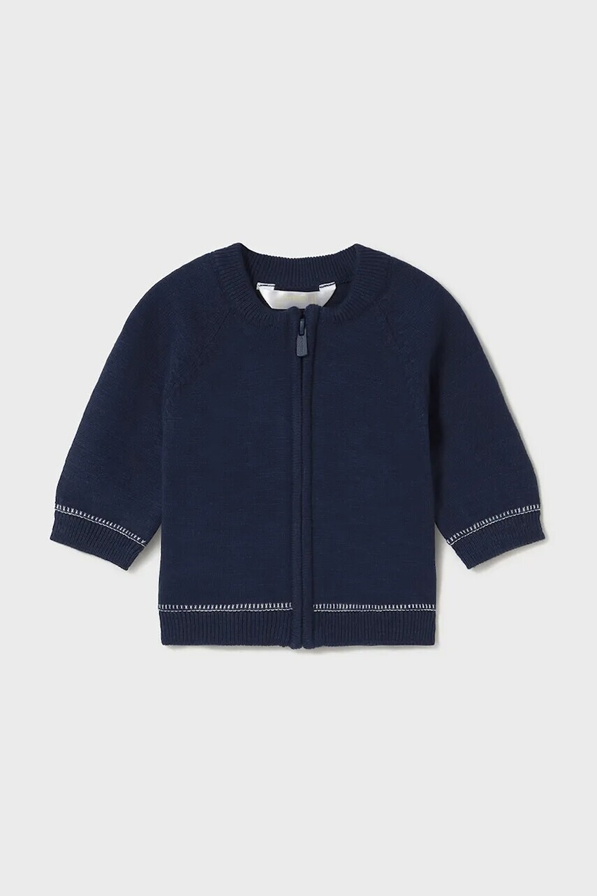 Bavlnený sveter pre bábätká Mayoral Newborn tmavomodrá farba, jednofarebný, 1395