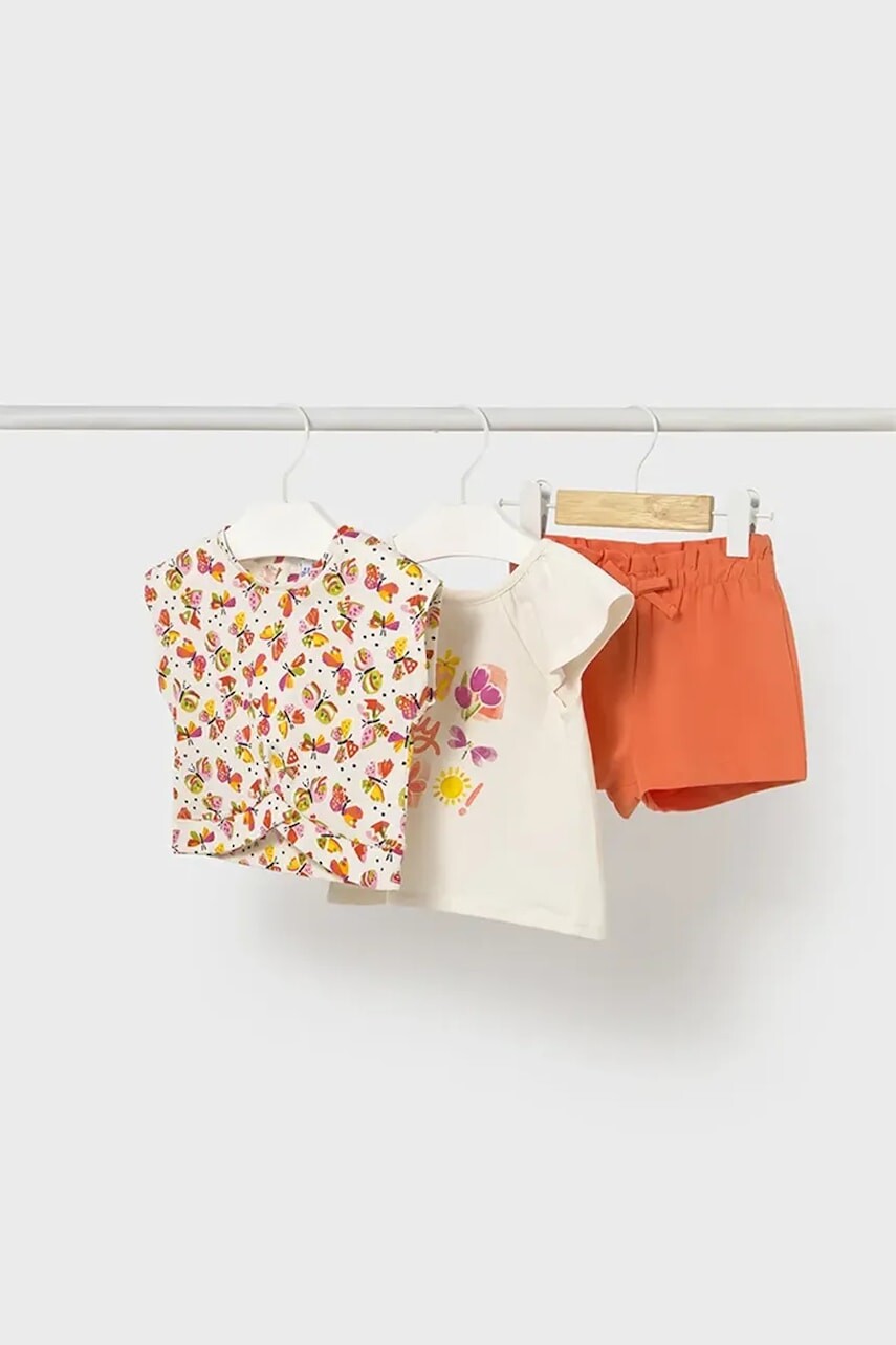 Detská bavlnená súprava Mayoral oranžová farba, 1232