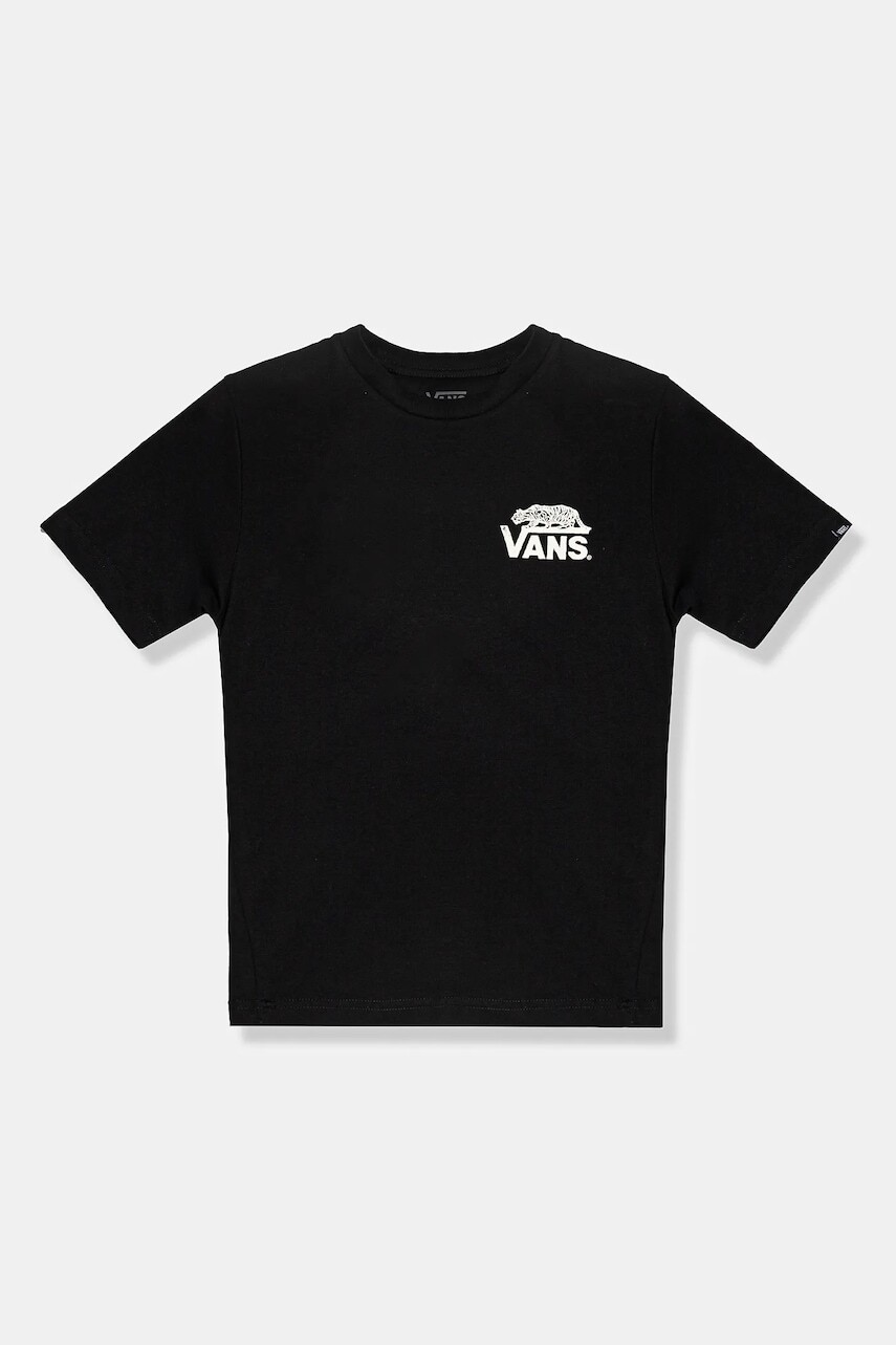Detské bavlnené tričko Vans Sneaky čierna farba, s potlačou, VN000MK2BLK1