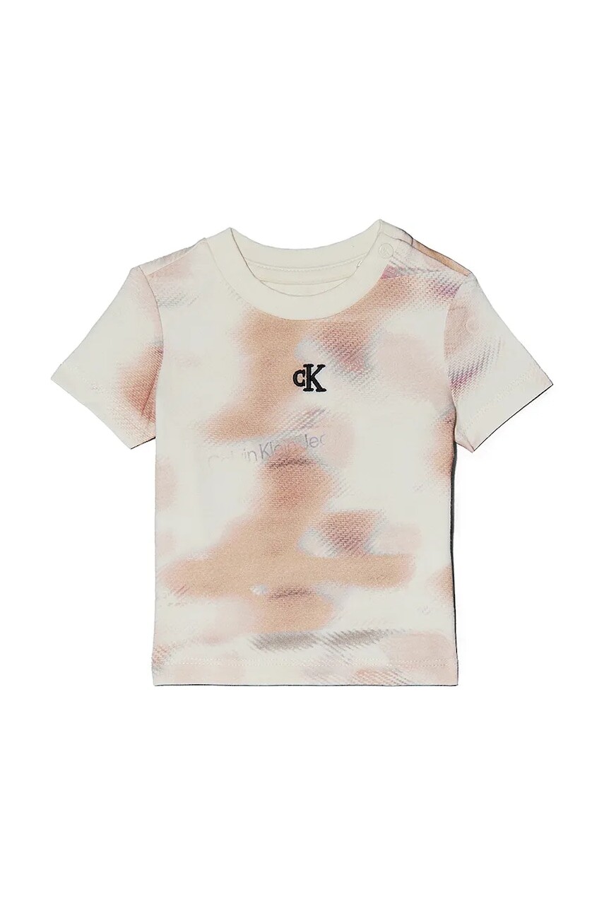 Detské tričko Calvin Klein Jeans oranžová farba, IN0IN00293