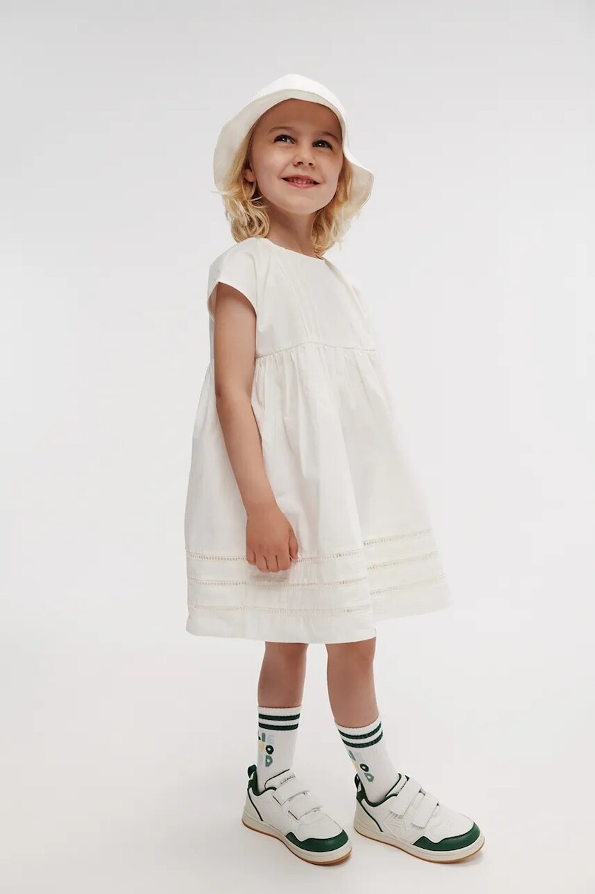 Dievčenské bavlnené šaty Liewood Gudrun Dress béžová farba, mini, áčkový strih, LW18712