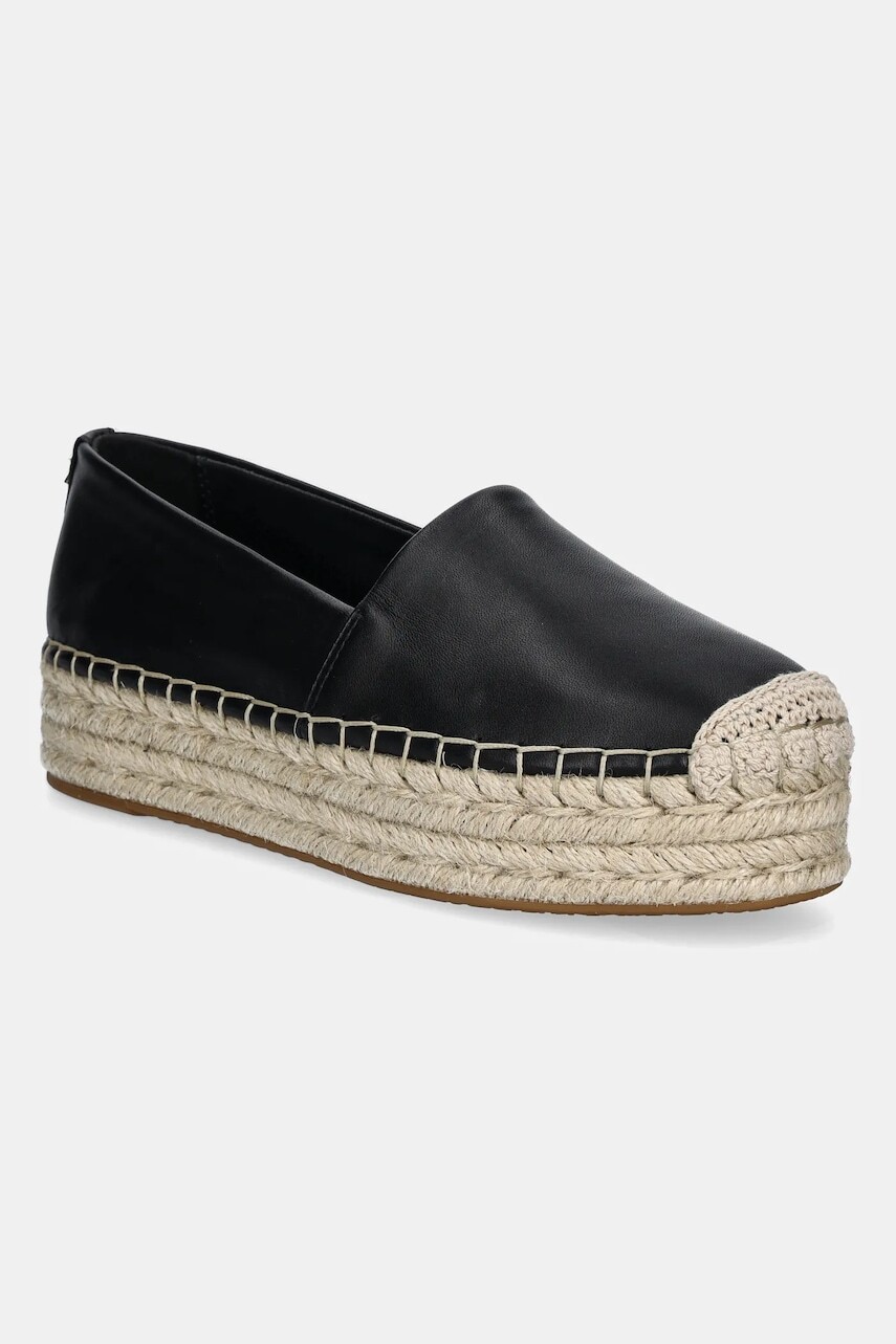 Kožené espadrilky MICHAEL Michael Kors Lynn čierna farba, na platforme, 40S5LYFP1L.001