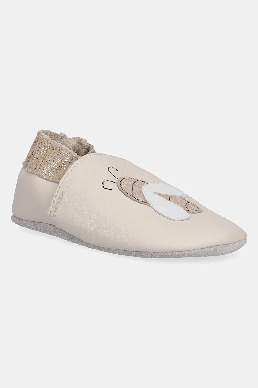 Kožené topánky pre bábätká Geox GLOVIEDOO béžová farba, B4668B.00085