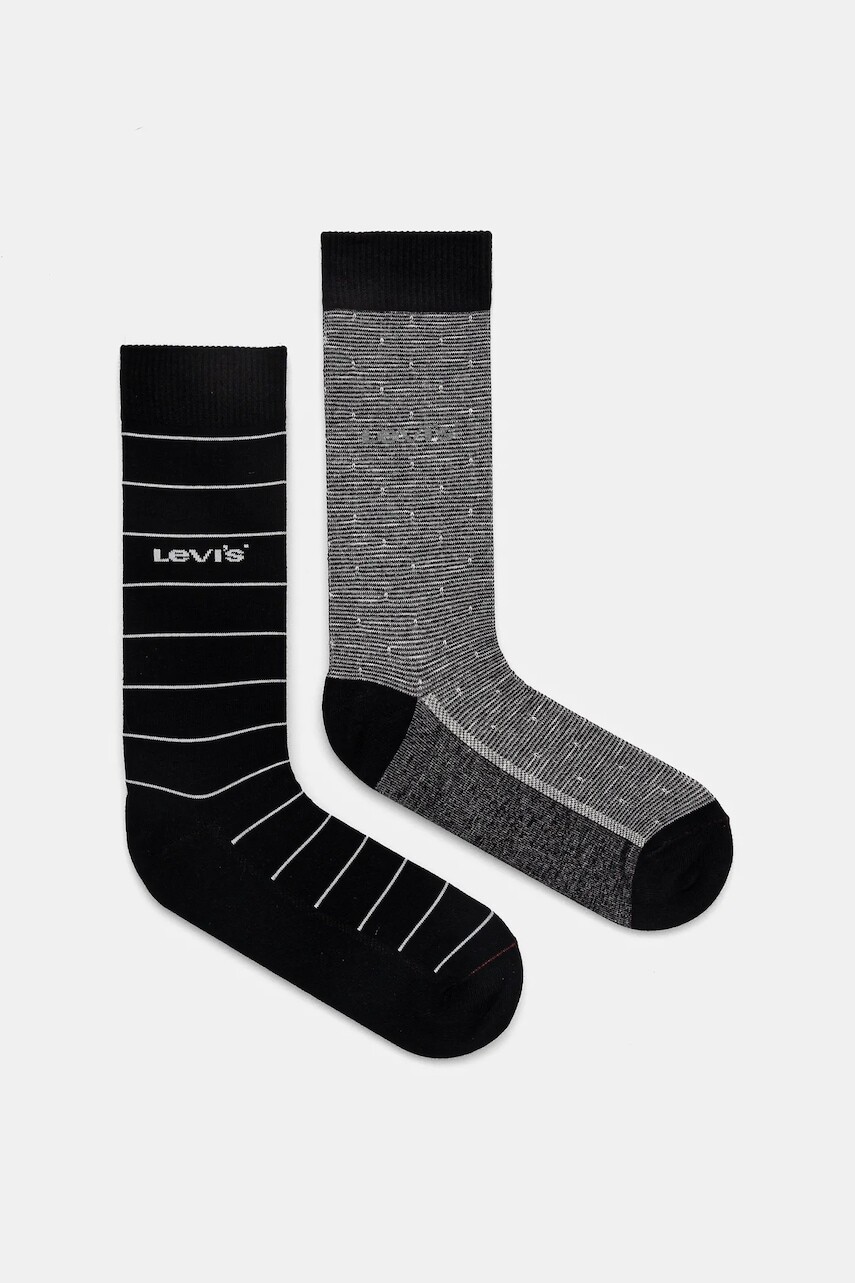 Ponožky Levi's 2-pak čierna farba, 37157-1205
