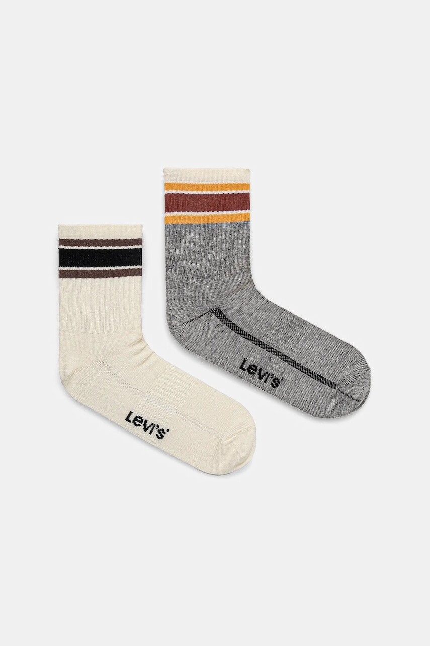 Ponožky Levi's 2-pak béžová farba, 37157-1223