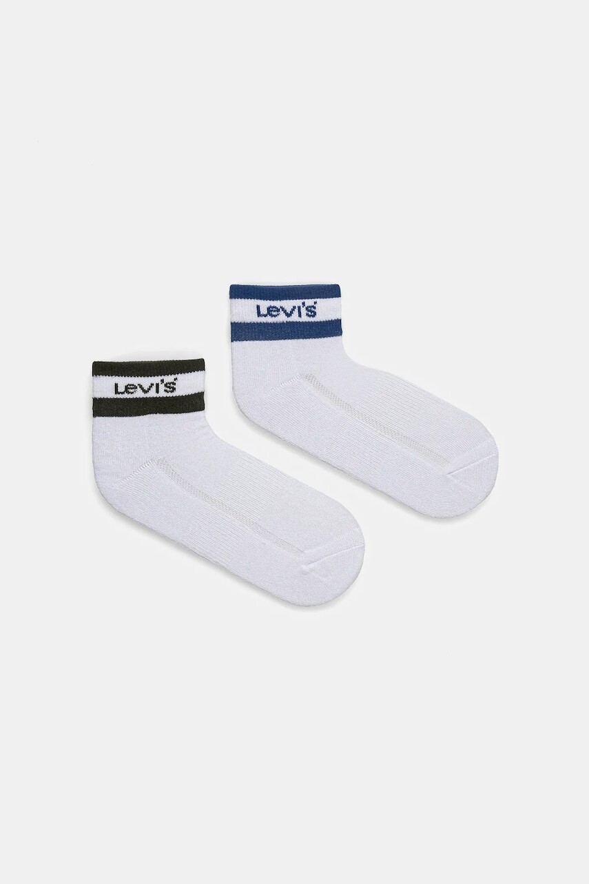 Ponožky Levi's 2-pak biela farba, 37157-1198