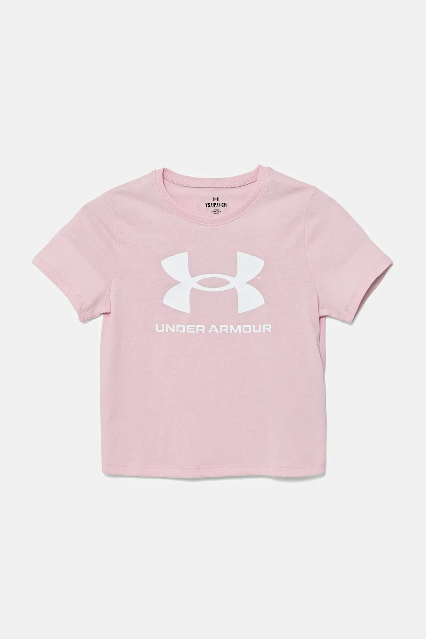 Detské tričko Under Armour BIG LOGO SS ružová farba, 1389756