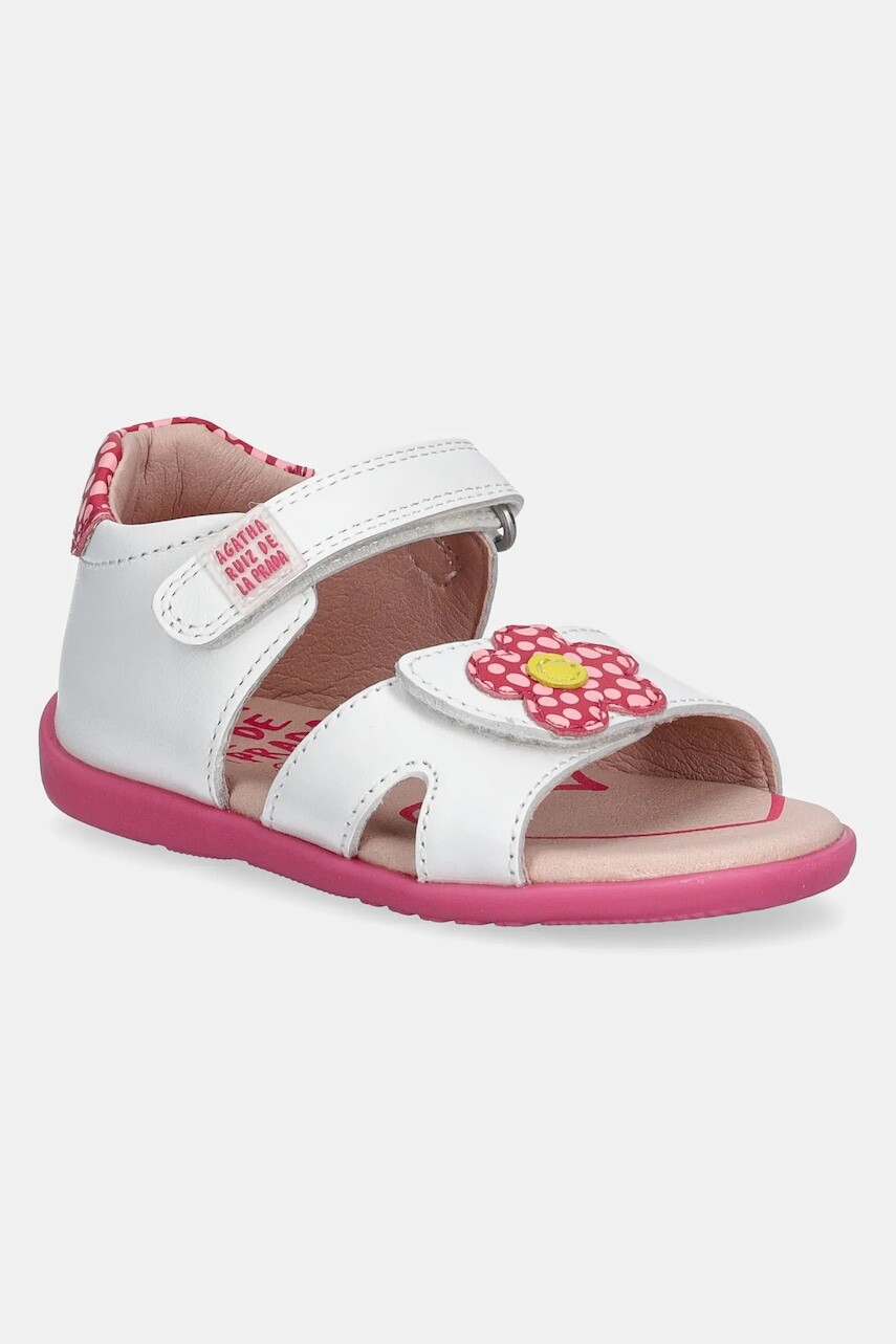 Detské kožené sandále Agatha Ruiz de la Prada biela farba, 252901