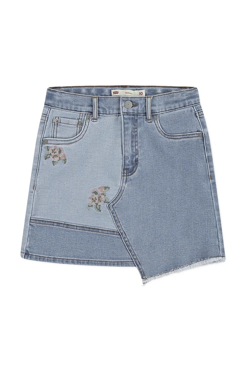 Dievčenská rifľová sukňa Levi's MASH UP SKIRT mini, rovný strih, 3EM271