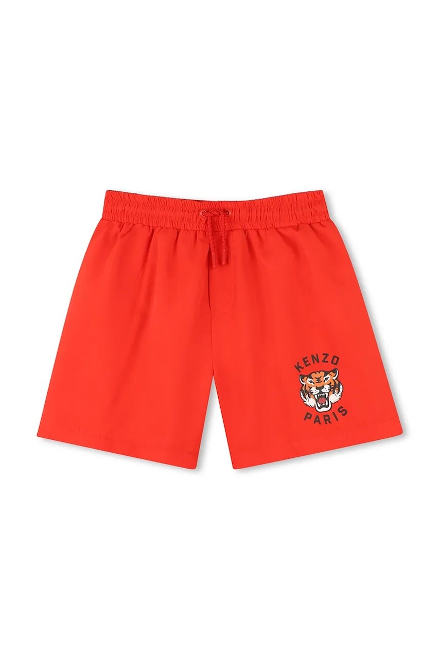 Detské plavkové šortky Kenzo Kids červená farba, K61077