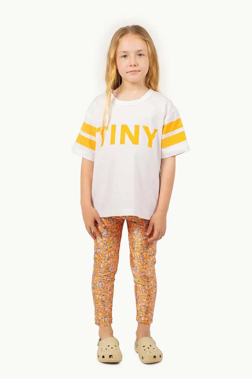 Detské plavecké legíny Tinycottons GARDEN LEGGINGS oranžová farba, SS25-288