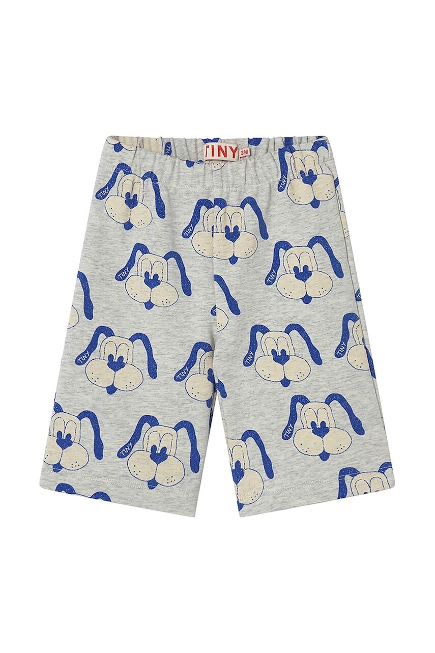 Nohavice pre bábätká Tinycottons DOGS BABY PANT šedá farba, s potlačou, SS25-468