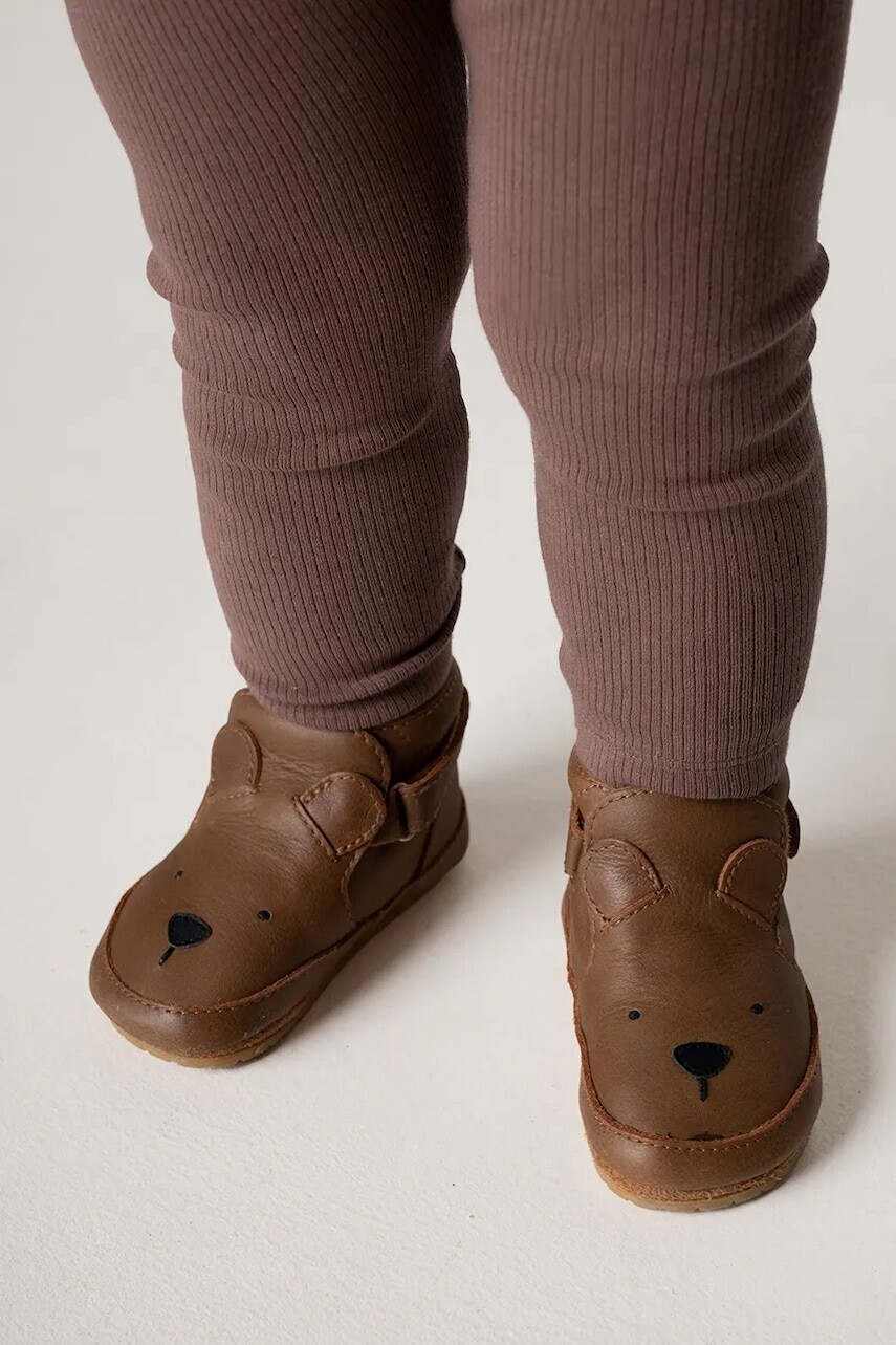 Kožené topánky pre bábätká Donsje Morris Sneakers Bear hnedá farba, 1036301