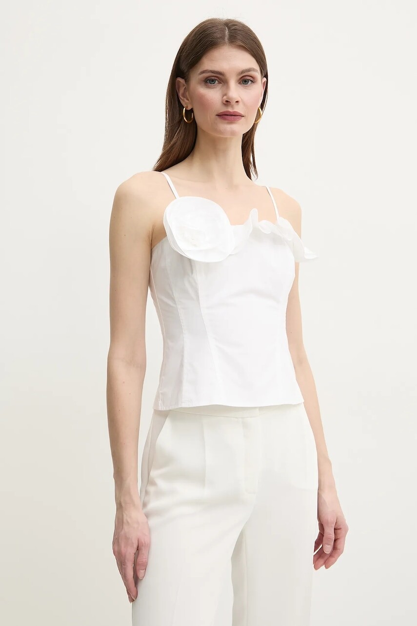 Bavlnená blúzka Marella ELLENO dámska, biela farba, jednofarebná, 2513161031200