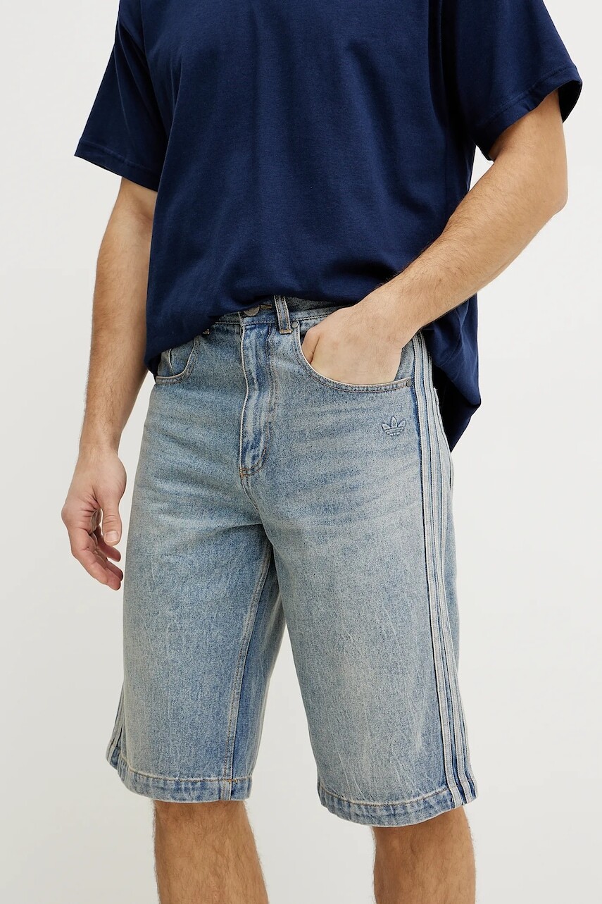 Rifľové krátke nohavice adidas Originals DENIM SHORTS pánske, JY6290