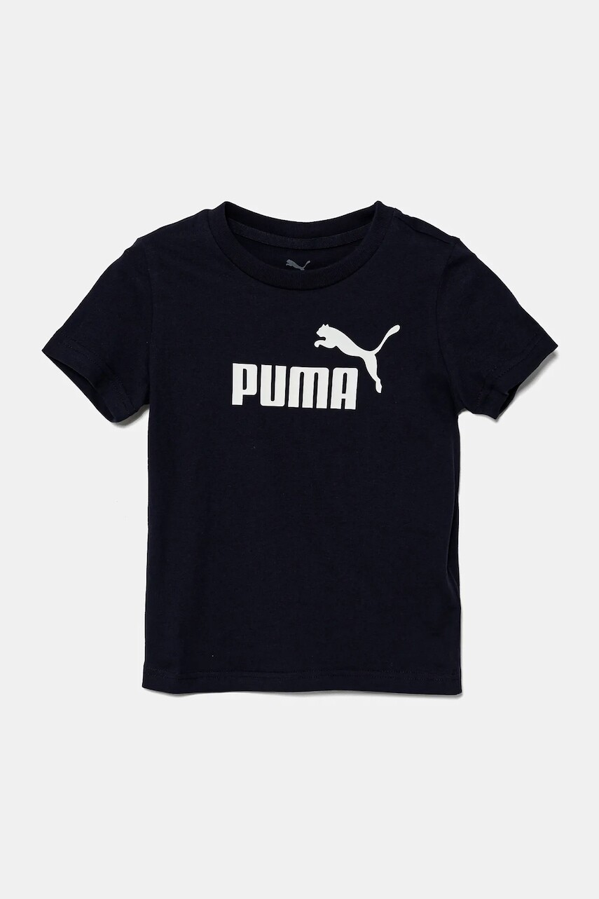 Detské bavlnené tričko Puma ESS No. 1 Logo Tee tmavomodrá farba, s potlačou, 684930