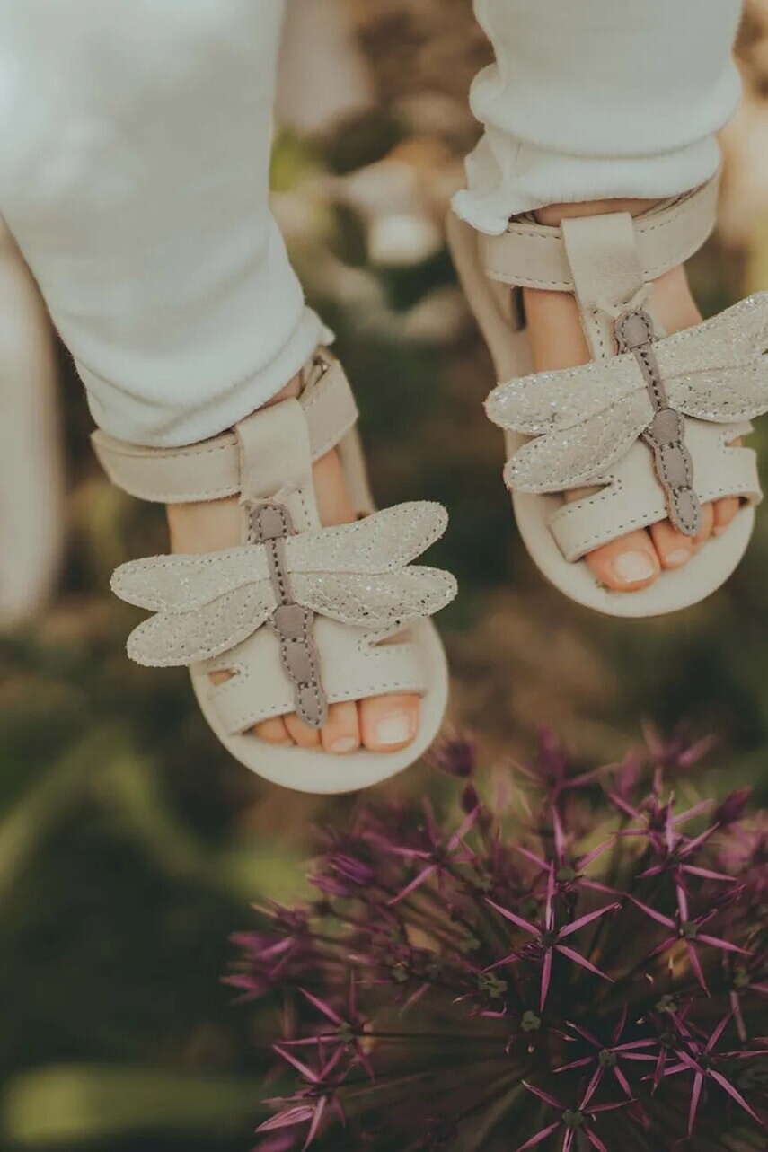 Detské kožené sandálky Donsje Tuti Sky Sandals Libelle béžová farba, 1008012
