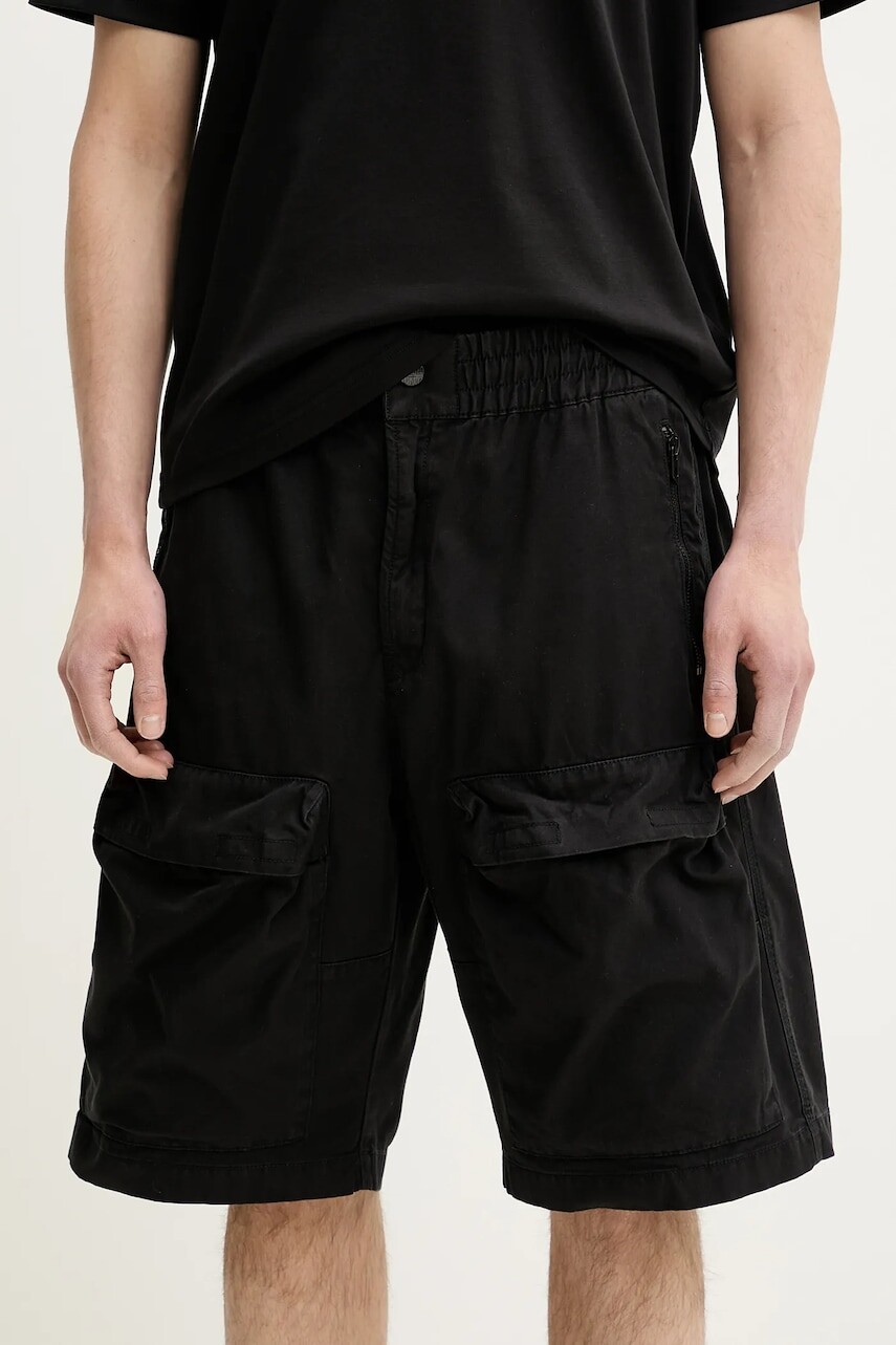 Šortky Diesel P-BEECK-SHORT SHORTS pánske, čierna farba, A14762.0NJBP