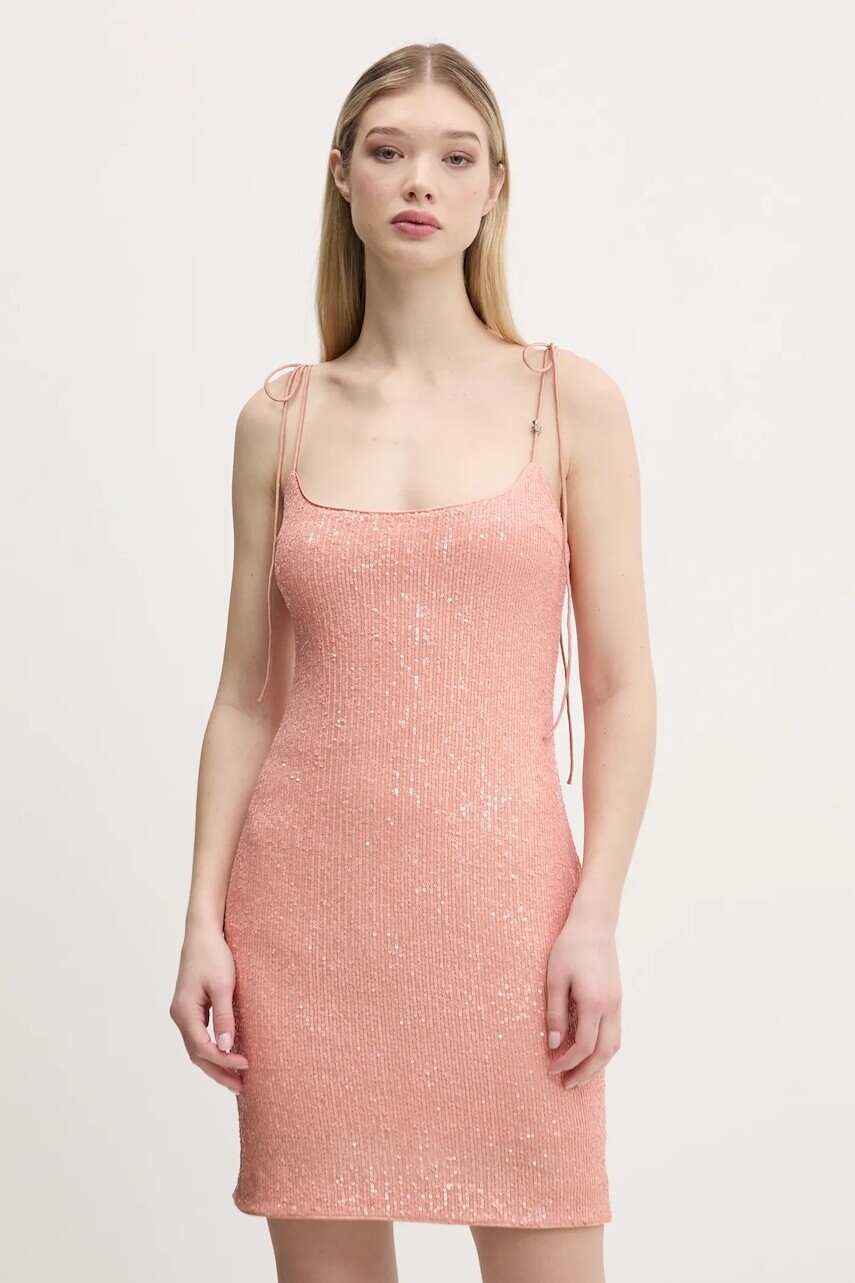 Šaty HUGO oranžová farba, mini, priliehavé, 50537027