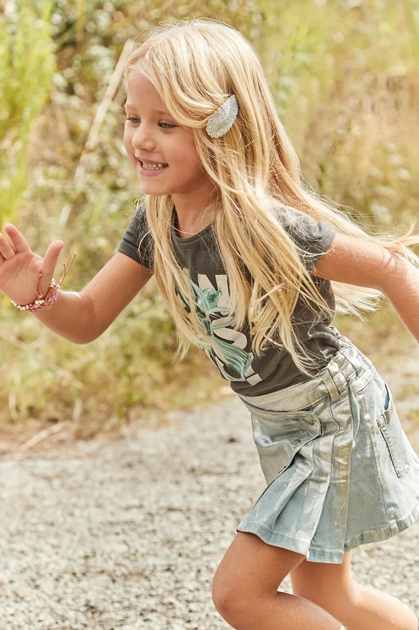 Dievčenská rifľová sukňa Mayoral mini, rovný strih, 3902