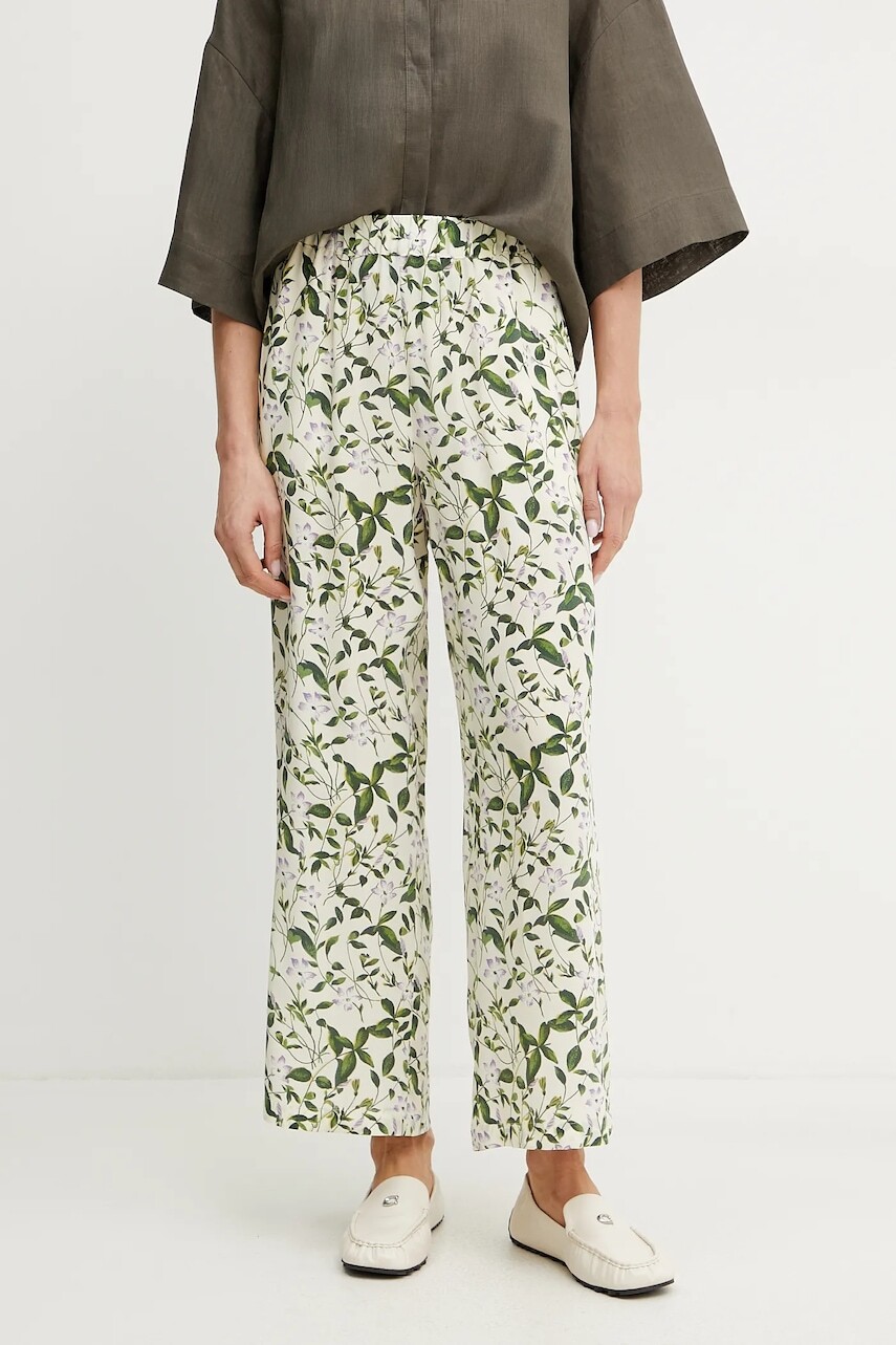 Hodvábne nohavice Weekend Max Mara dámske, viac farieb, rovné, vysoký pás, 2515131082600