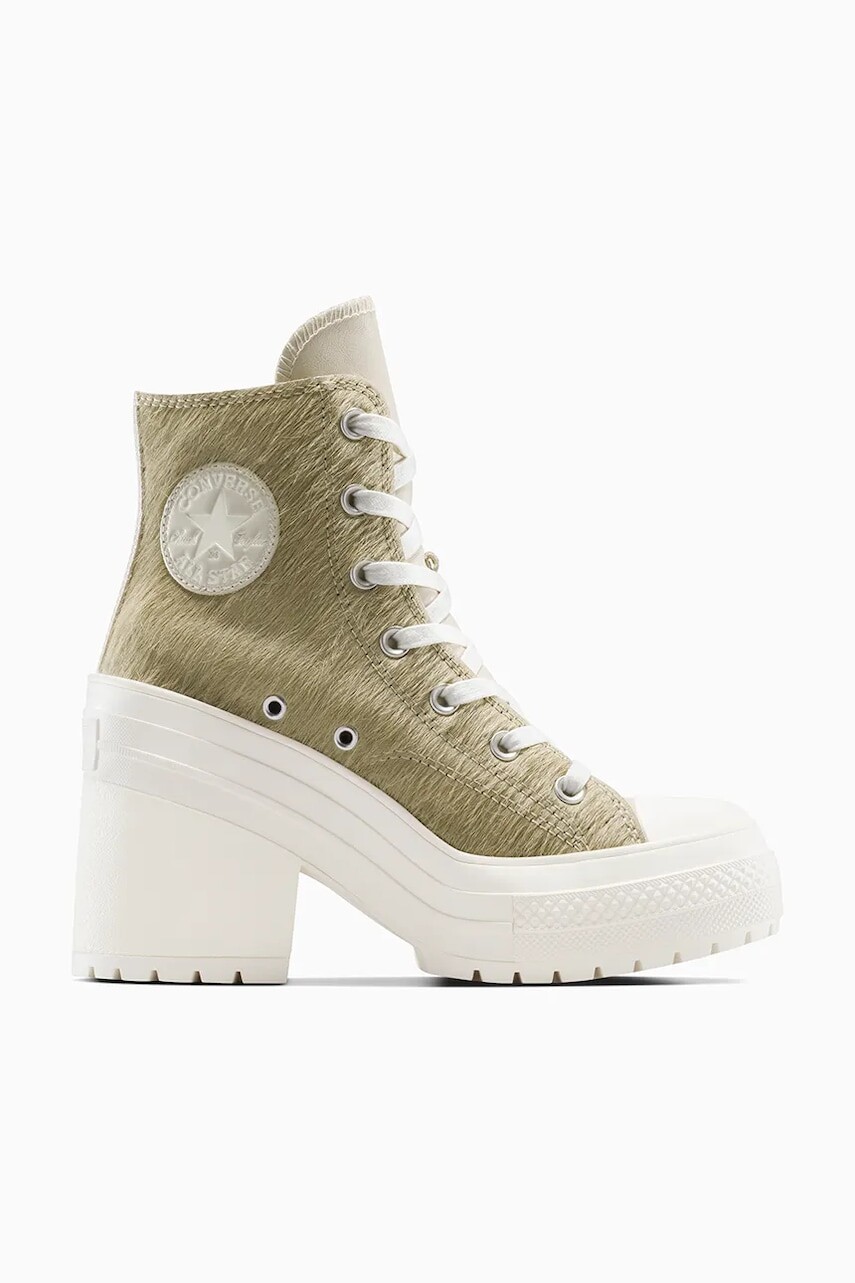 Tenisky Converse Chuck 70 De Luxe Heel Pony Hair zelená farba, A12813C