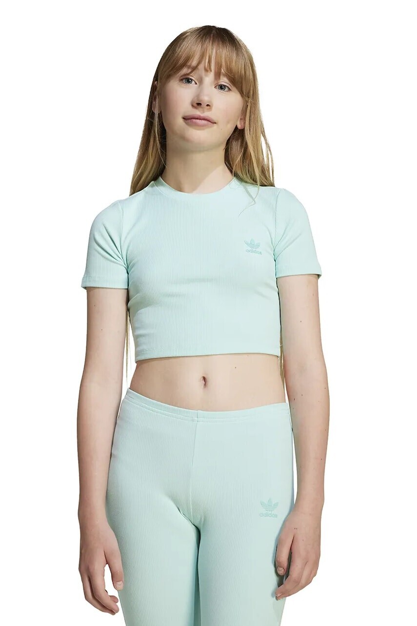 Detské tričko adidas Originals tyrkysová farba, JI5783