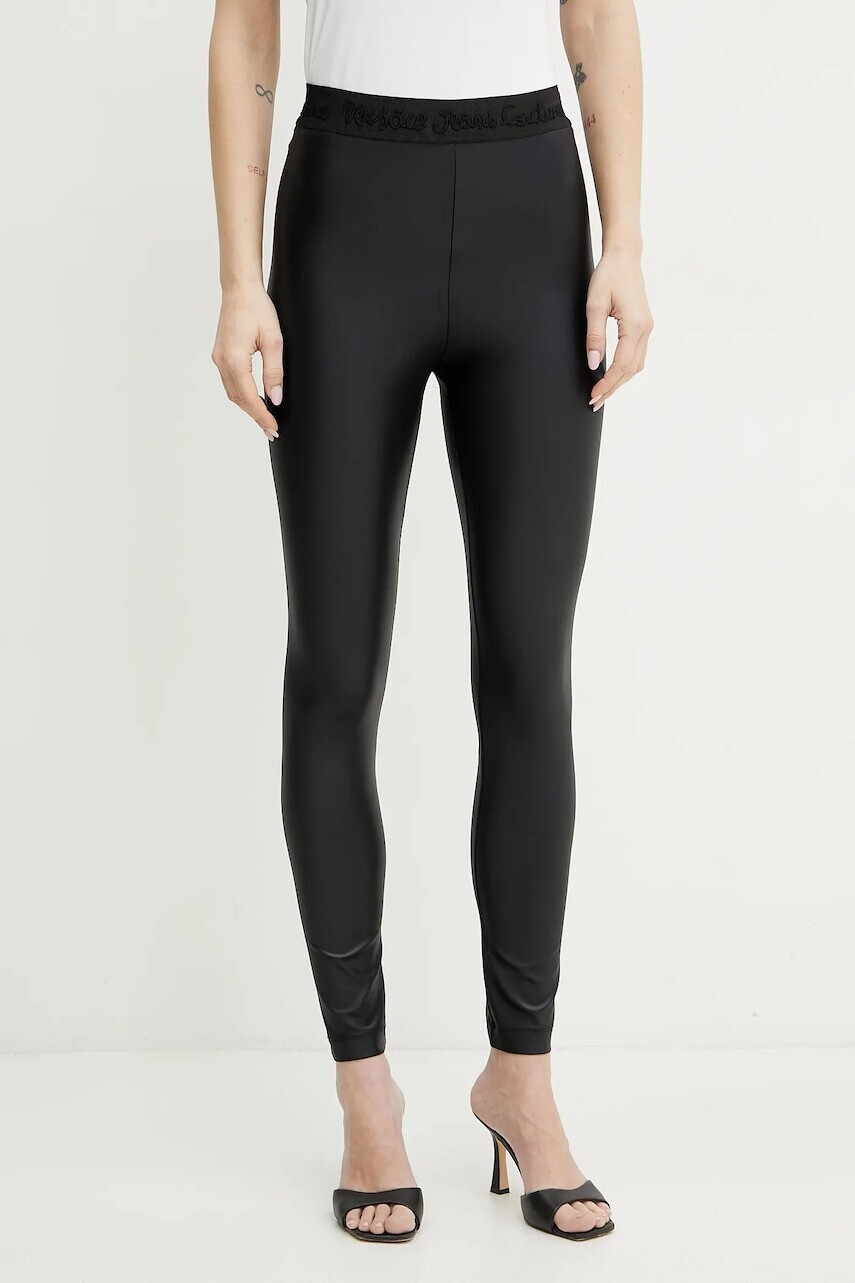 Legíny Versace Jeans Couture dámske, čierna farba, jednofarebné, 78HAC101 J0062