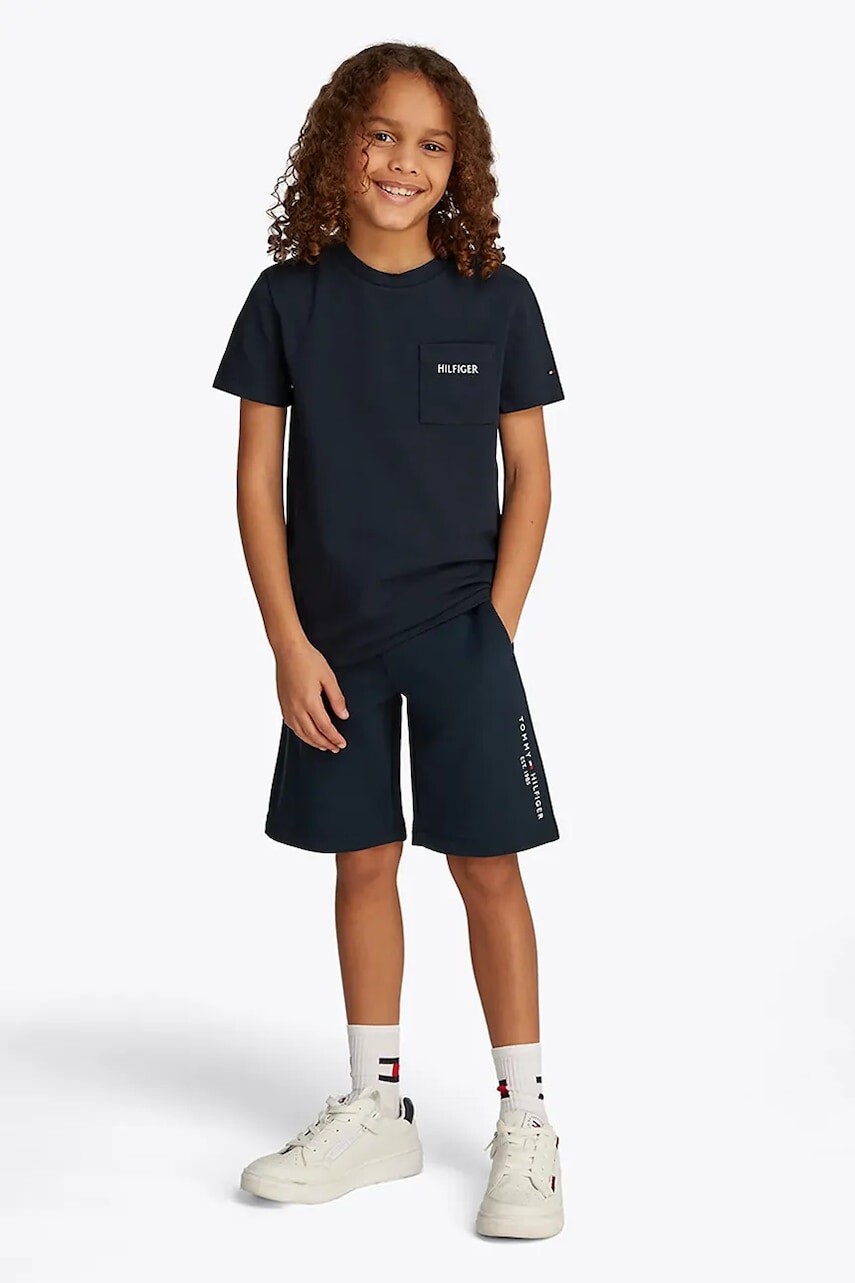 Detské tričko Tommy Hilfiger tmavomodrá farba, jednofarebné, KB0KB09534