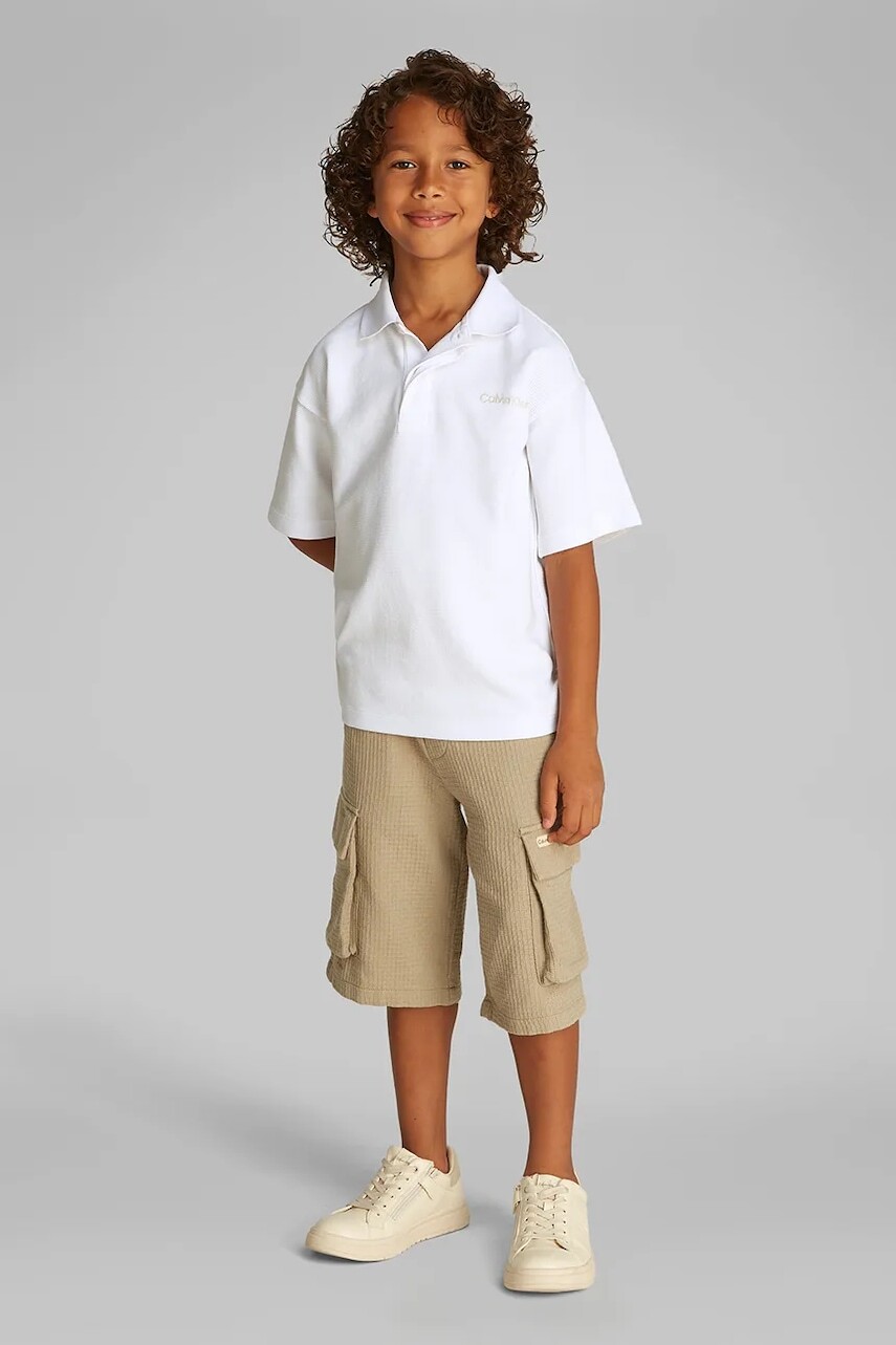 Detské polo tričko Calvin Klein Jeans čierna farba, jednofarebné, IB0IB02484