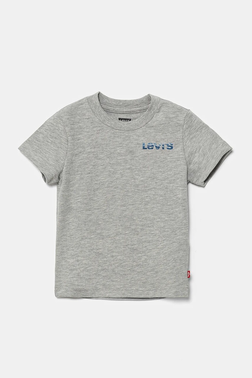 Detské tričko Levi's NEW WAVE SPORTSWEAR LOGO TEE šedá farba, s potlačou, 8EM659