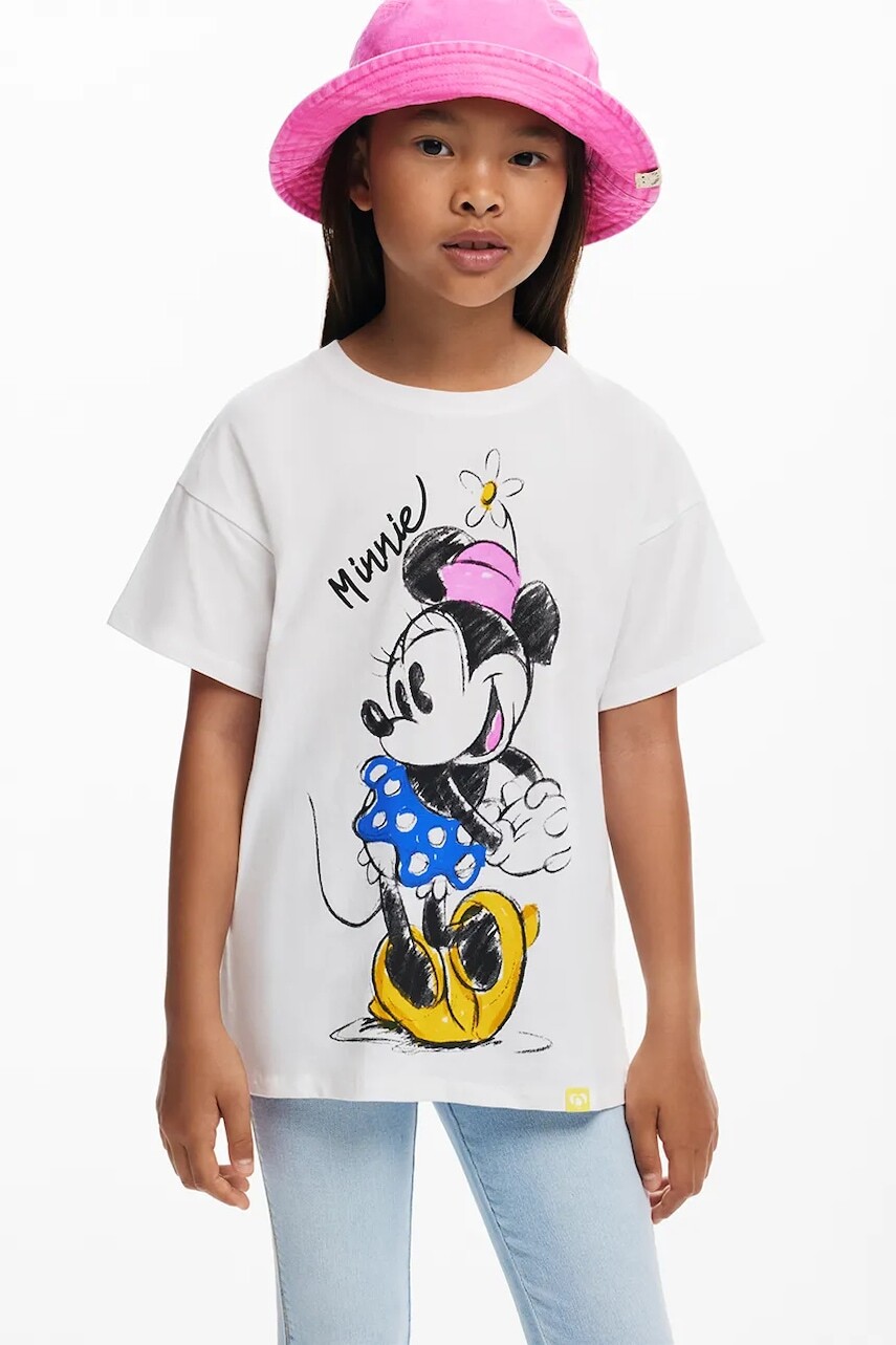 Detské bavlnené tričko Desigual x Disney biela farba, 25SGTK19