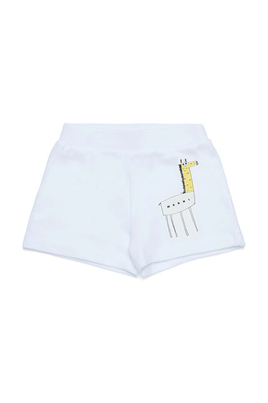 Krátke nohavice pre bábätká Marni MP171B SHORTS biela farba, s potlačou, M01388