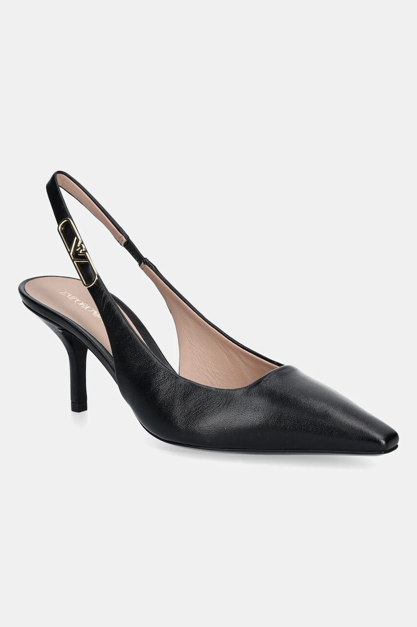 Kožené lodičky Emporio Armani čierna farba, X3E478 XF271 00002