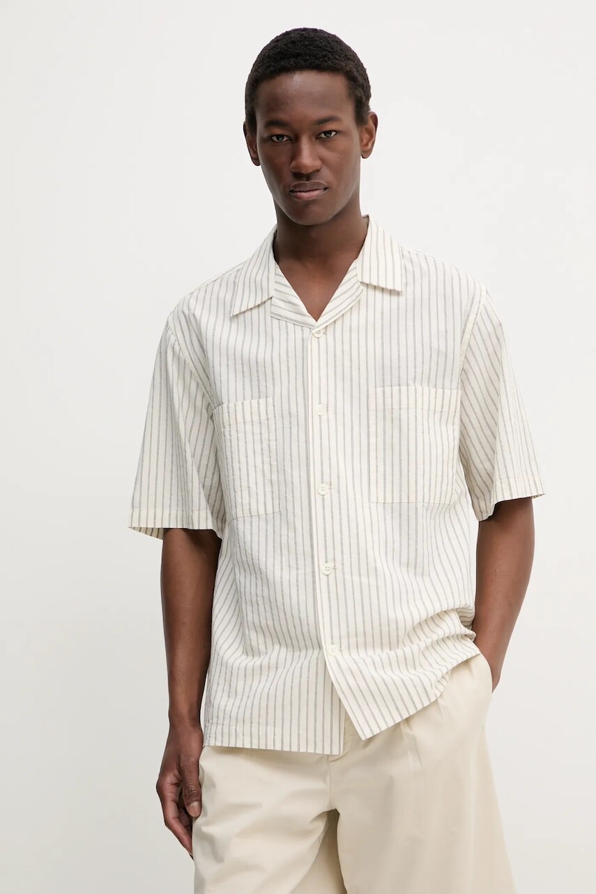 Bavlnená košeľa BARENA VENEZIA Camicia Mola pánska, béžová farba, regular, s klasickým golierom, CAU5073.2764