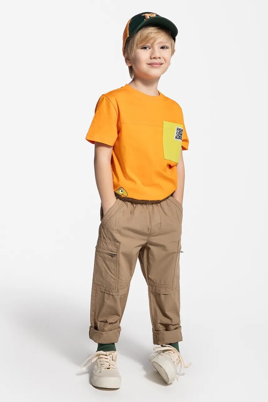 Detské bavlnené tričko Coccodrillo oranžová farba, s potlačou, GAMER BOY KIDS