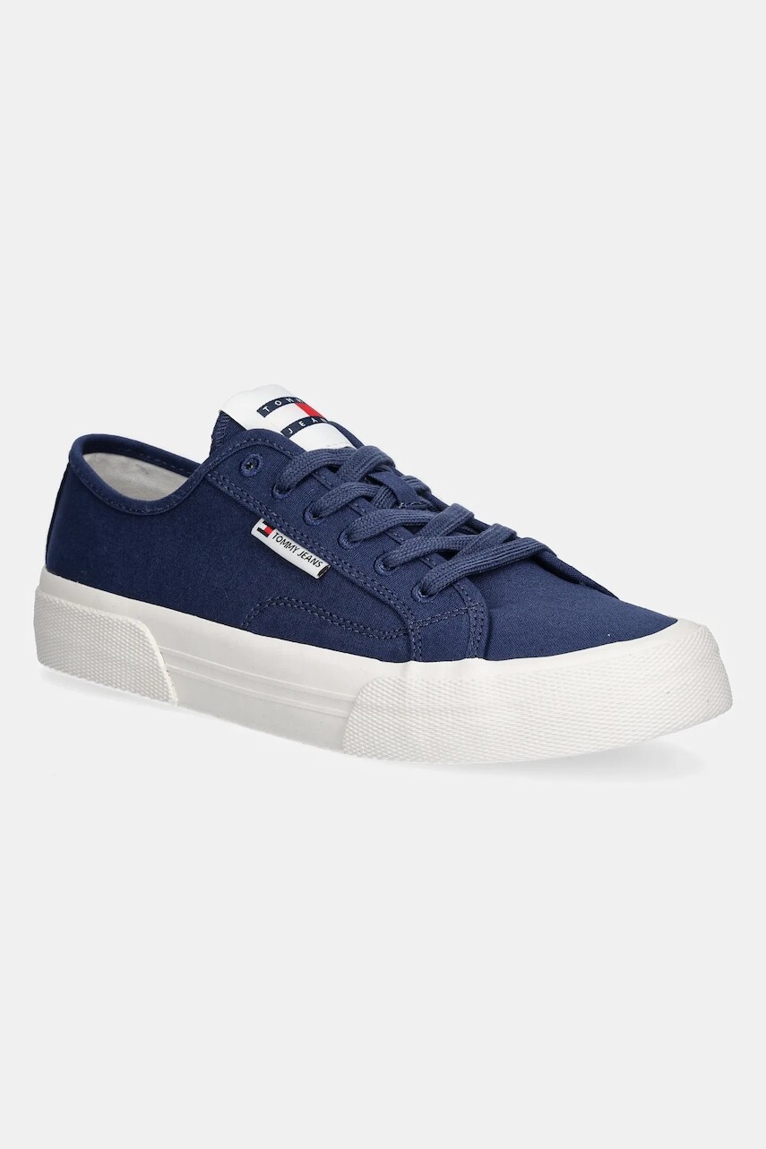 Tenisky Tommy Jeans  LACE UP CANVAS COLOR tmavomodrá farba, EM0EM01543