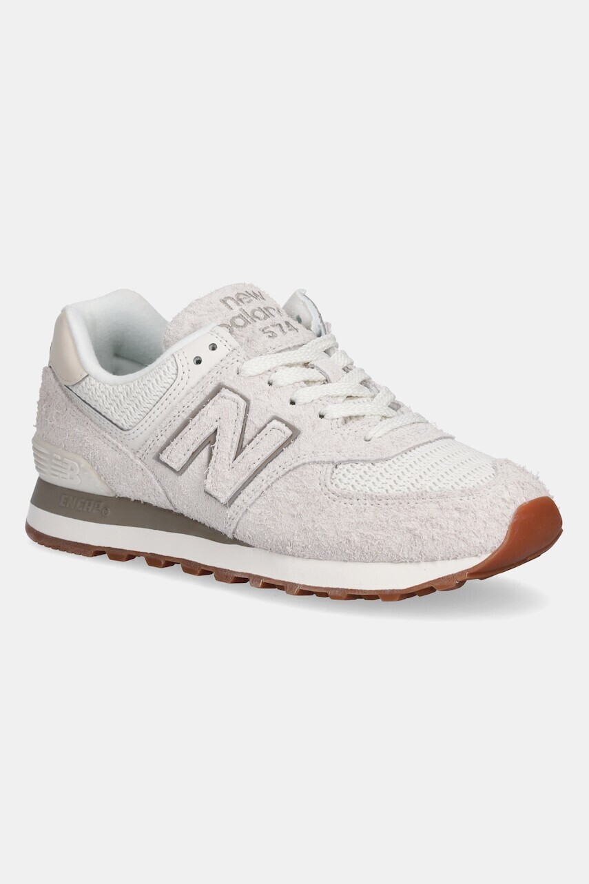 Semišové tenisky New Balance 574 dámske, béžová farba, WL574BEM