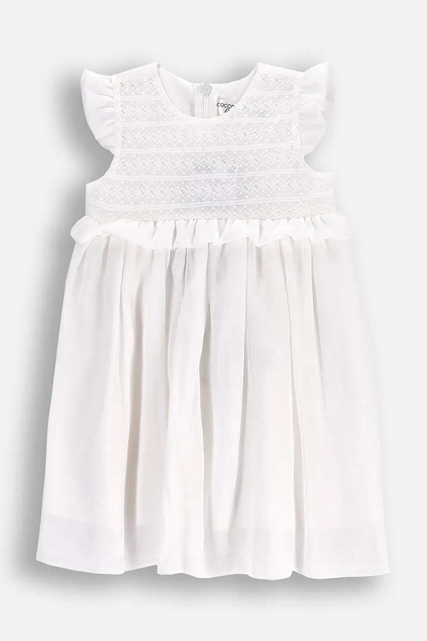 Šaty pre bábätká Coccodrillo béžová farba, mini, rovný strih, ELEGANT BABY GIRL
