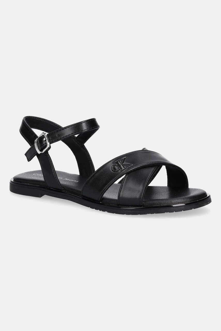 Detské sandále Calvin Klein Jeans čierna farba, V3A2-82041