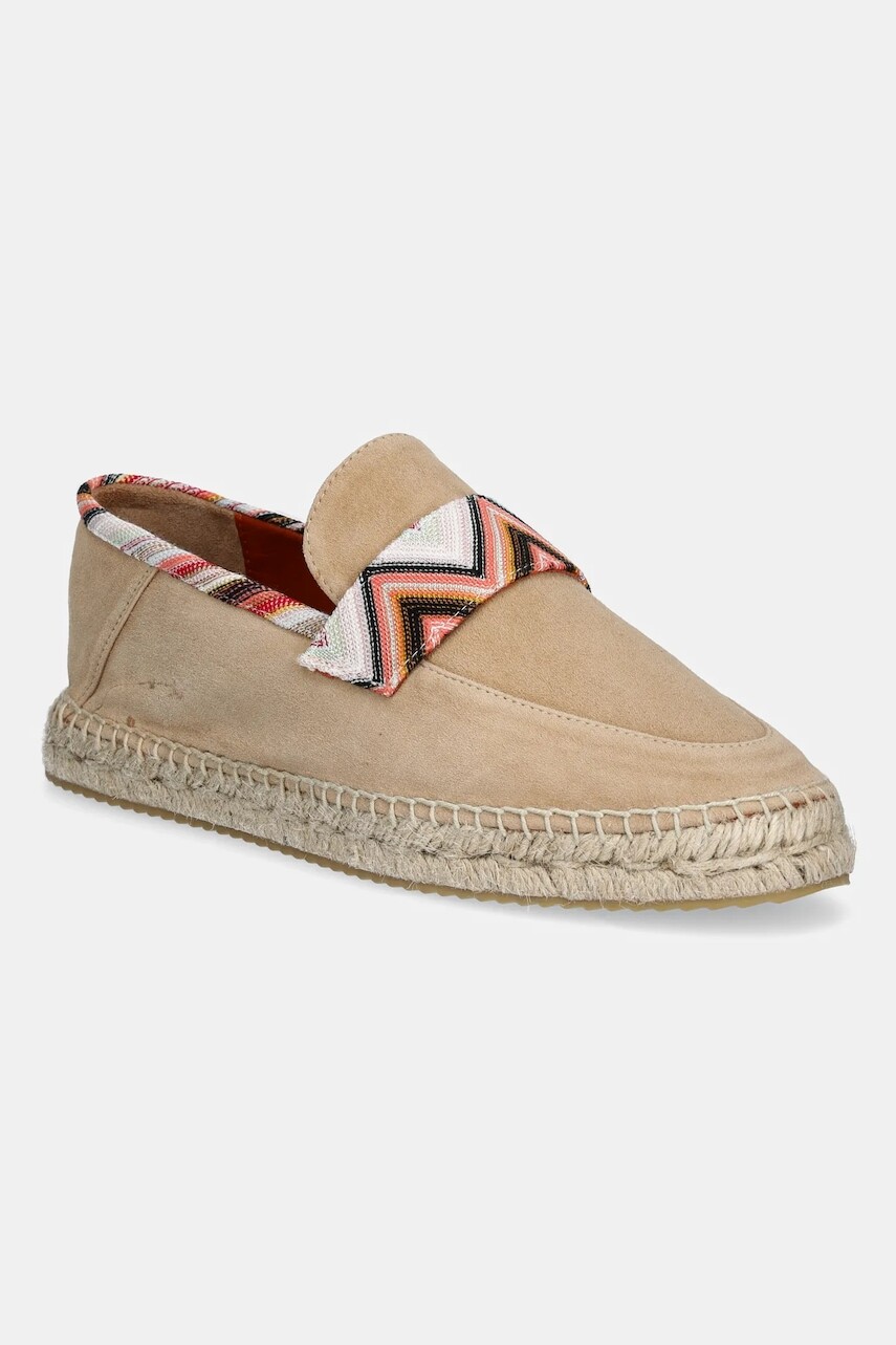 Semišové espadrilky Missoni Amelia béžová farba, MWB013_020