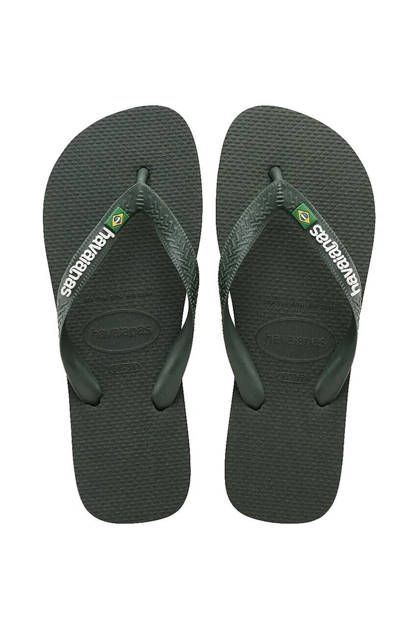 Šľapky Havaianas BRASIL LOGO zelená farba, 4110850.5983
