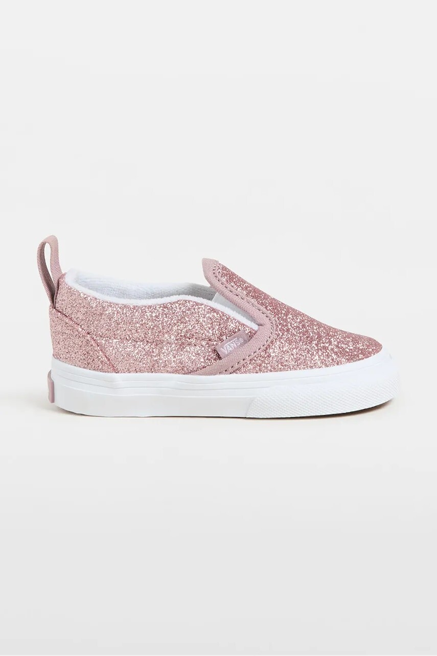 Detské tenisky Vans Slip-On V ružová farba, VN000D0TFSL1