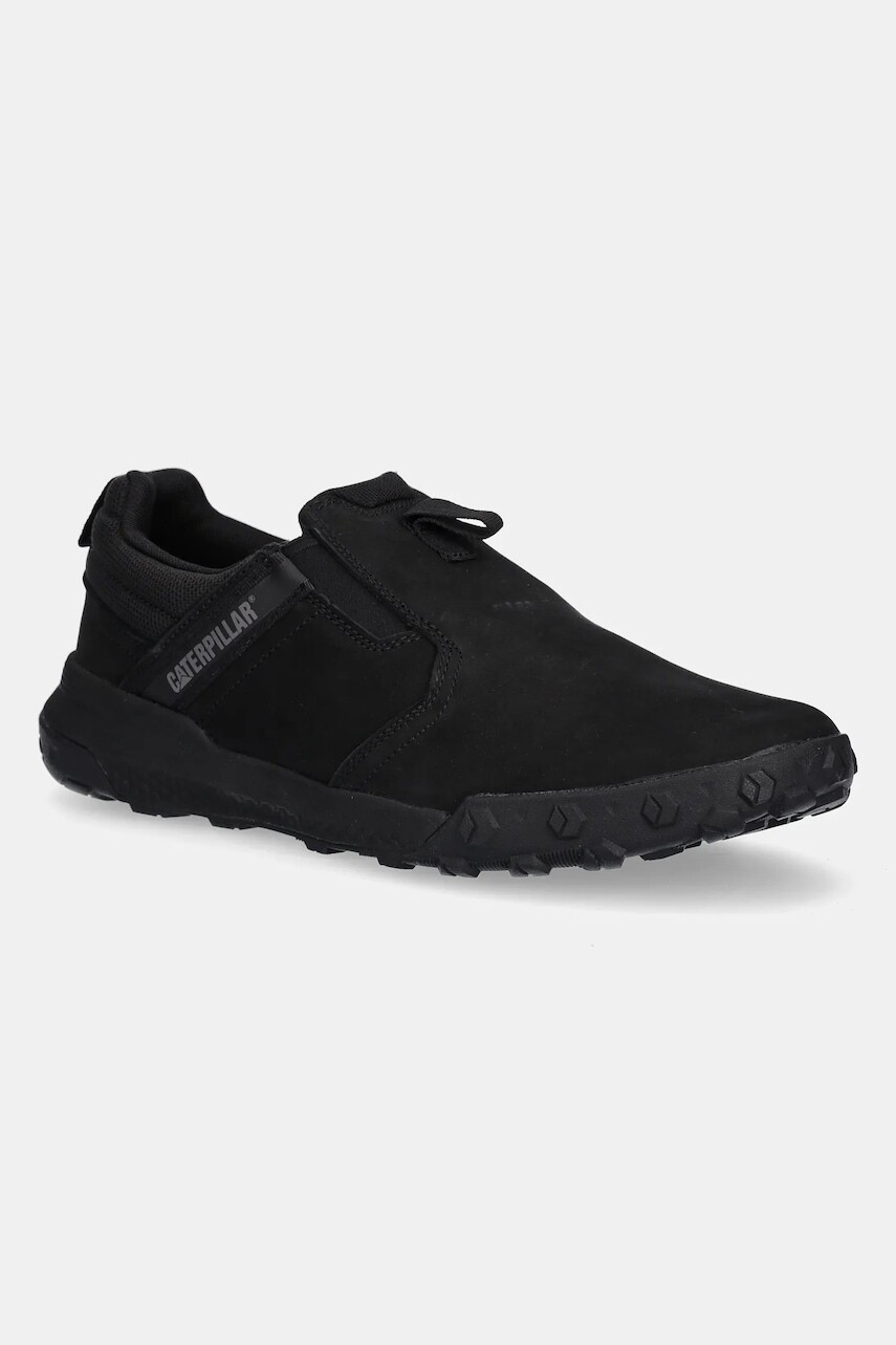 Nubukové tenisky Caterpillar HEX READY SLIP ON pánske, čierna farba, P726106