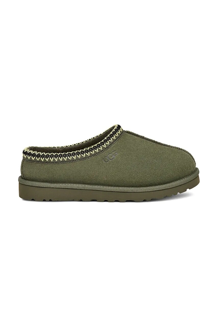 Semišové papuče UGG Tasman zelená farba, 5950-WLN