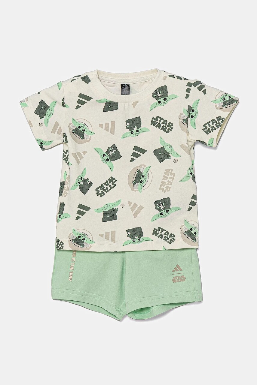 Detská súprava adidas x Star Wars zelená farba, JF3628