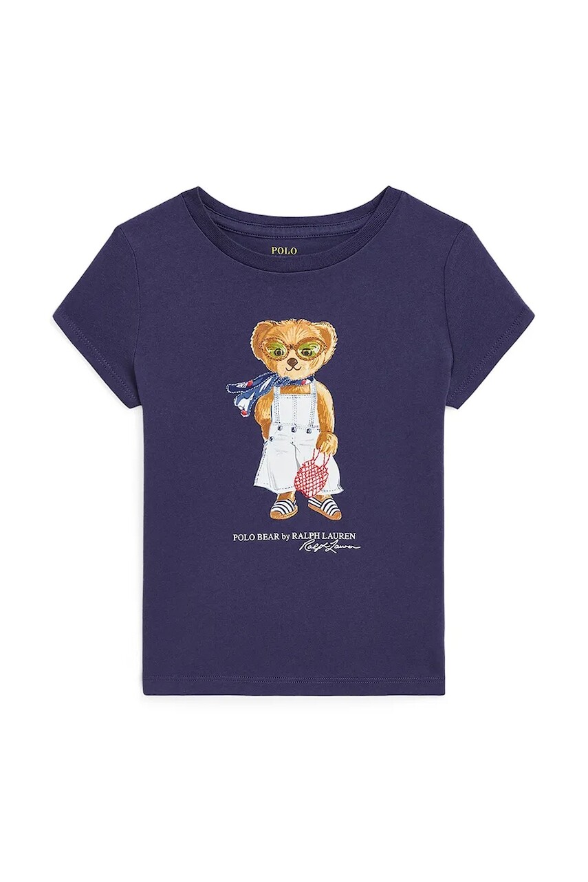Detské bavlnené tričko Polo Ralph Lauren tmavomodrá farba, 312965226001