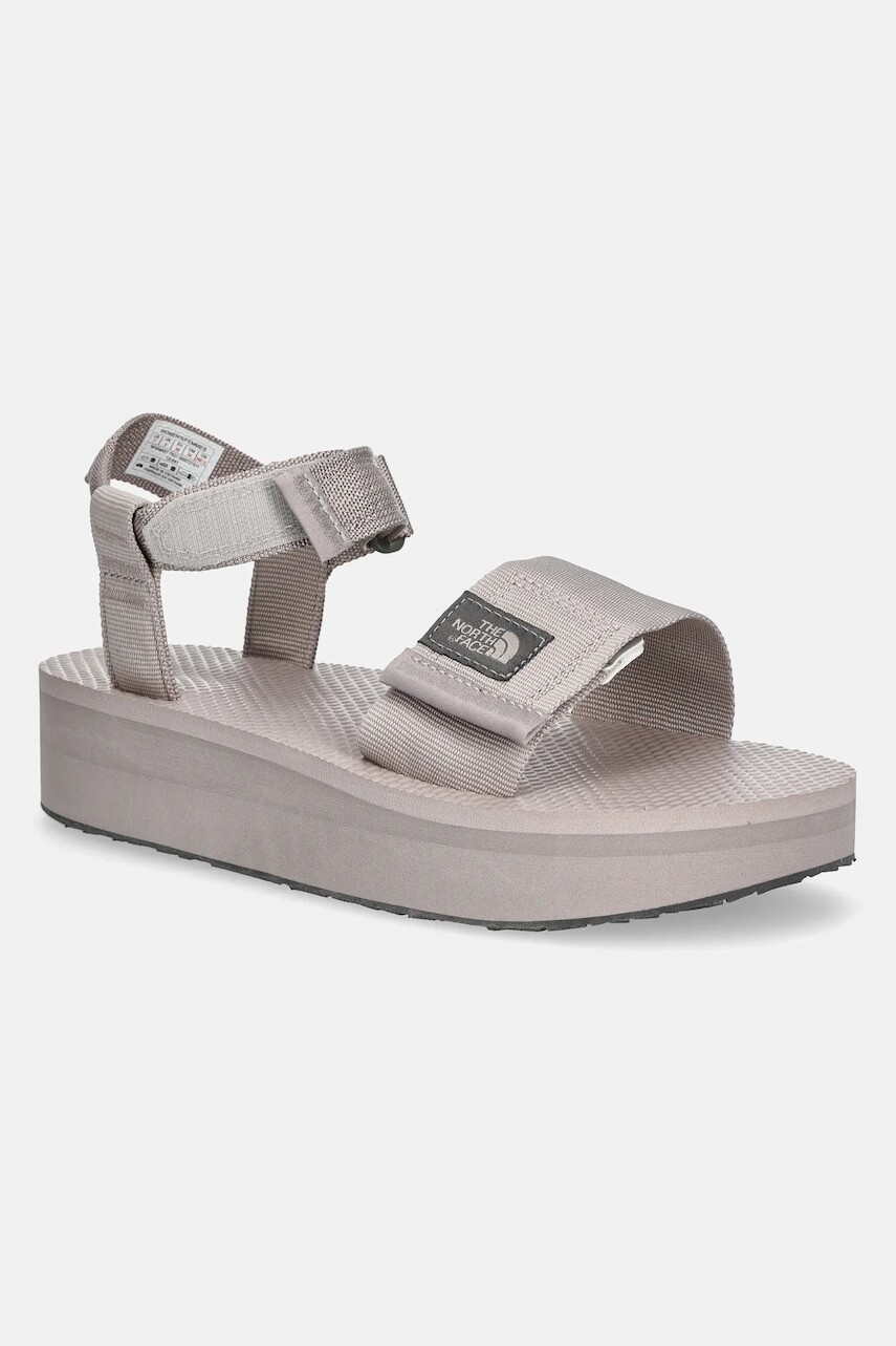 Sandále The North Face Skeena Platform dámske, šedá farba, na platforme, NF0A8AE775Q1